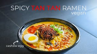 RESTAURANT STYLE Vegan Ramen Recipe  Spicy Tan Tan Tantanmen ビーガンラーメンのレシピ [upl. by Adne]