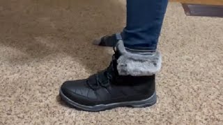 Women Cozy Ankle booties Winter Snow Boots With Fur Lined Warm Shoe Review [upl. by Chinua]