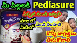 How to make pediasure  Best drink for kids above 2 years  Pediasure review in Telugu [upl. by Ardnassak]