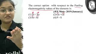 The correct option with resepect to the Pauling electronegativity v [upl. by Wayolle]