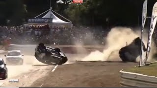 Rallycross France 2023 Loheac Twingo Cup Corolleur Danveau Big Crash Rolls [upl. by Nedarb174]