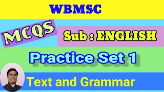 SLST English Practice Set 1। WBMSC Preparation। [upl. by Veedis]