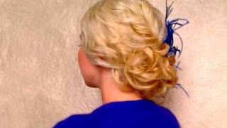 Easy curly updo hairstyle for medium long hair Wedding prom hair tutorial [upl. by Retnyw]