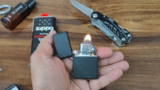 zippo Reg Black Crackle Windproof Lighter unboxing zippo zippolighters [upl. by Faustus]