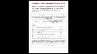 Sample size calculation for randomized control trial to test the hypothesis RCT SampleSize [upl. by Rizan279]