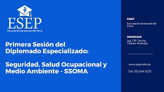 DIPLOMADO ESPECIALIZADO SEGURIDAD SALUD OCUPACIONAL Y MEDIO AMBIENTE SSOMA SES1G2SSOMA180724R [upl. by Enar38]