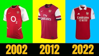 The Evolution Of Arsenal Kits Jersey Arsenal Home Terbaik Dari Tahun Ke Tahun [upl. by Xxam]