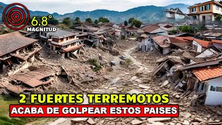 URGENTE DOS POTENTES TERREMOTOS GOLPEAN ESTOS PAISES LA GENTE HUYE A LAS CALLES ALERTA DE TSUNAMI [upl. by Ybloc]