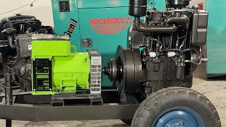 15kva Generator with Double Cylinders Diesel Engine Big tyre Trolly Generator  15kb Generator [upl. by Assadah]