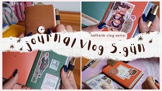 Haftalık Journal Vlog Serisi day5 Travelers Notebook Kapak Dekorasyonu Günü 📙🦋 [upl. by Sperry137]