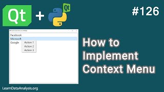 How to implement Context Menu to a QListWidget  PyQt5 Tutorial [upl. by Elene314]