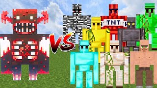 BLOOD WARDEN vs ALL GOLEMS  Minecraft Mob Battle [upl. by Ronnoc586]