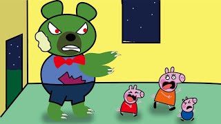 Zombie Apocalypse Monster Zombies Attack Children  Peppa Pig Family Story Coloring Pages [upl. by Nabalas]