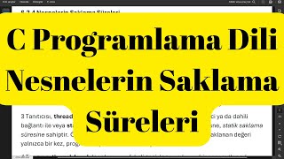 C Programlama Dili Nesnelerin Saklama Süreleri [upl. by Ahsiam893]