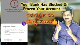 Your Bank Has Blocked Or Frozen Your Account Problem Solved In Kannada [upl. by Aneertak]