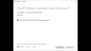 FIXED We couldnt update the system reserved partition Windows 11 Upgrade Error [upl. by Lennej217]