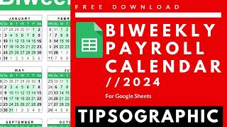 FREE Biweekly Payroll Calendar Google Sheets  2024 [upl. by Adnorhs]