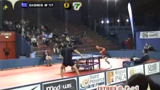 Table Tennis  Attack MARTINEZ Vs Defense GIONIS I [upl. by Yelsgnik]