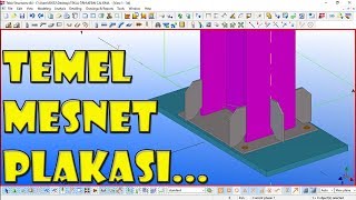 Tekla StructuresDers7  Tekil Temel Mesnet Plakası  Şap Betonu  Xsteel  Çelik Yapılar  Statik [upl. by Bonnell163]