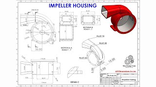 SolidWorks Tutorial Modeling an Impeller Housing [upl. by Karol374]