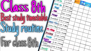 Class 8th Timetable 2024  Best Timetable for Class 8  Hamari kaksha [upl. by Aira]