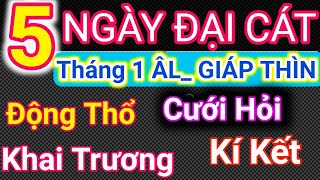 Lịch Ngày Tốt Tháng 1 Âm Lịch Năm 2024 Khai Trương Cưới Hỏi Động Thổ Cậu Thành Tử Vi Tướng Số [upl. by Laney18]