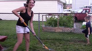 Thatch Rake How to Rip the Grass Out of Your Lawn with a DeThatching Rake Part 1 [upl. by Dez]