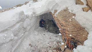 Caught in a snowstormShelter under the snowwinter campingasmr [upl. by Niarda]