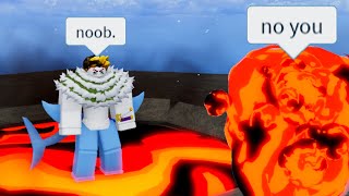 Trolling toxic noob with Awakened Magma while he used Unawakened Magma Blox Fruits [upl. by Alasdair]