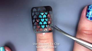 Heart Vinyl Nail Stencil Application [upl. by Buck]