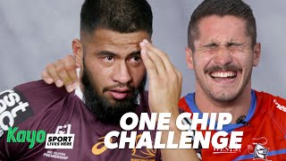 Footy players try the hottest chip in the world  One Chip Challenge  NRL  Kayo Sports [upl. by Einalem543]