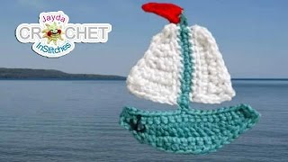 Little Sailboat Applique  Crochet Pattern amp Tutorial [upl. by Lalage]