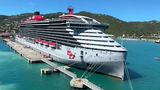 Norwegian Sky cruise ship Tortola British Virgin Islands with Virgin Voyages Valiant Lady in port [upl. by Stoddart]