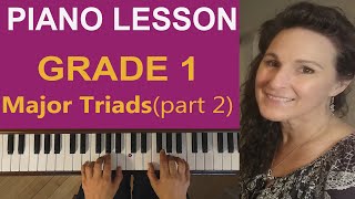 214 How to Play Broken Triads Grade 1 Piano  Free Piano Lesson with Lisa [upl. by Eppilihp215]