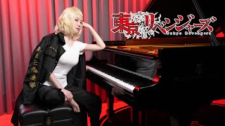 Tokyo Revengers OP2「White Noise」Rus Piano Cover  Official HIGE DANdism [upl. by Cyprio]