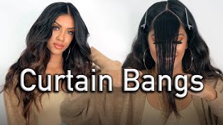 DIY Curtain Bangs How to Cut and Style Like a Pro  AribaPervaiz  HAIR TUTORIAL [upl. by Ahseiyt348]