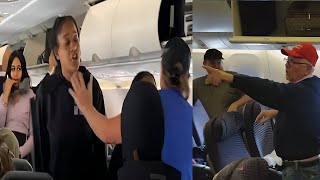 Female cop Officer Boards Plane Man Won’t Let Her Take Her Seat [upl. by Thalia]