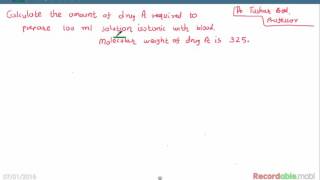 Preparing isotonic solution with nonionizable substances [upl. by Atinal]