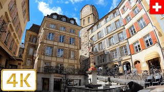 Old Town walk in Neuchâtel Switzerland  Spring 2021【4K】 [upl. by Atteselrahc]