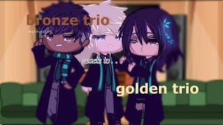 bronze trio reacts to golden trio 🐍 slight drarryblairon amp pansmione 🐍 HP Gacha club [upl. by Tome536]