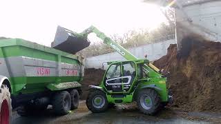 Fendt 718 vario con rimorchio Visini unigreen MERLO TF 3810 [upl. by Arocet]