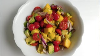 Mango Avocado Salad  10 Minute Recipe [upl. by Etac]