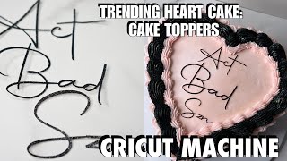 Cake Topper Tutorial  Heart Cake Toppers  Cake Topper  Glitter Cardstock  Cricut Machine [upl. by Eiramllij430]