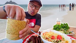 Lanikai Beach Oahus Best Beach  Updates and Where to Park  Lao Food In Honolulu Hawaii [upl. by Atsyrk]