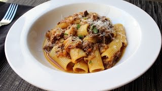 Pasta alla Genovese  Rigatoni with GenoveseStyle Meat Sauce [upl. by Einafit771]