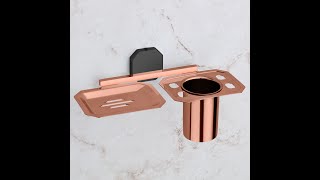 PVD Rose Gold Soap Dish amp Tooth Brush Holder Soapdish Abyss Color Bath Accessories Manufacturer [upl. by Johannes741]