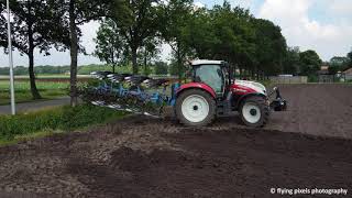 Ploegen  Ploughing  Pflügen  Steyr  Lemken Juwel  Flexpack Vorenpakker  Furrow press  4K [upl. by Willtrude]