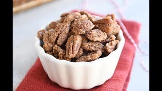 Easy Cinnamon and Sugar Candied Pecans [upl. by Nauaj661]