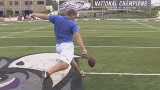 55Yard Drop Kick Field Goal  Pat McAfee  Kohls Kicking Camps [upl. by Eldwun432]