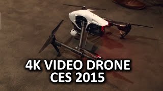 Badass Camera Drone DJI Inspire 1  CES 2015 [upl. by Jacobba]